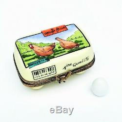 Egg Carton with'Surprise' Egg Limoges Trinket Box