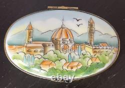 Eximious Limoges Florence Scenic Trinket Box Duomo Campanile Palazzo Vecchio