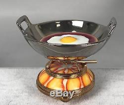 Eximious Limoges Trinket Box Fried Egg in Wok Hand Painted LE 31/750 480