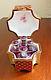 Exquisite Porcelain Limoges France Trinket Box With Pink Perfume Bottles (l)