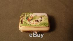 Exquisite Vintage Hand-painted Signed/numbered Chicken Egg Box Limoges Porcelain