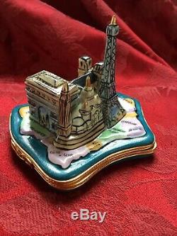 FLAWLESS Stunning LIMOGES Peint Main Trinket Box FRANCE DECO PARIS NOTRE DAME