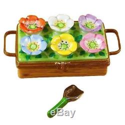 FLOWER BOX WITH SPADE NEW Limoges Porcelain Box Imported from France