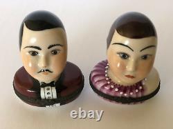 FRENCH COUPLE -TWO BOXES? LIMOGES, FRANCE? Peint Main, hand painted trinket box