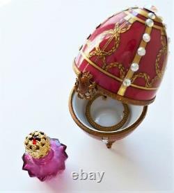 Faberge Egg Perfume Chest New Genuine Limoges Peint Main Porcelain Box Rare $495