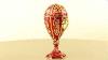 Faberge Red Egg With Clock Trinket Box By Keren Kopal Swarovski Crystal