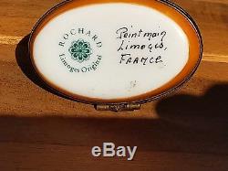 Fantastic Rochard Limoges Cat and Fishbowl Trinket Box with Original Box