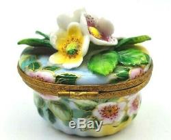 Flowered Oval Limoges Box RETIRED