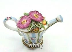 Flowered watering can Limoges Box RETIRED