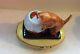 France Limoges Hand Painted Artoria Cat Fish Bowl Signed & # Trinket Box