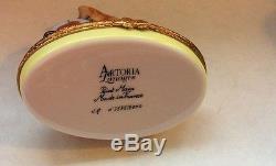 France Limoges Hand Painted Artoria Cat Fish Bowl Signed & # Trinket Box