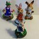 France Limoges Hand Painted Group Of 4 Rabbit Bunnies Trinket Box Boxes # 4