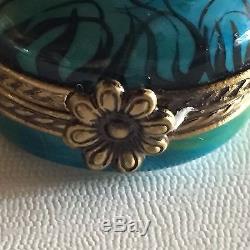 French Accents Limited Edition Peacock Trinket Box from Limoges France