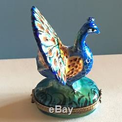 French Accents Limited Edition Peacock Trinket Box from Limoges France