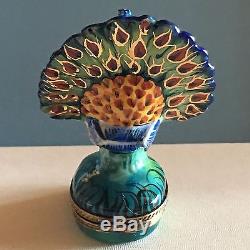 French Accents Limited Edition Peacock Trinket Box from Limoges France