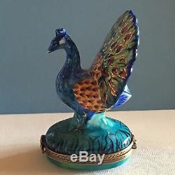 French Accents Limited Edition Peacock Trinket Box from Limoges France