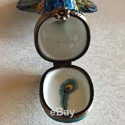 French Accents Limited Edition Peacock Trinket Box from Limoges France