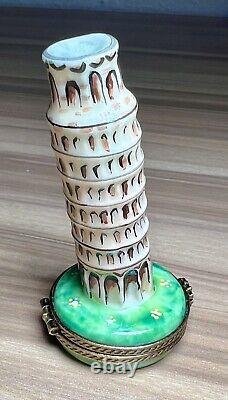 French Accents Limoges France Porcelain Trinket Box Leaning Tower of Pisa