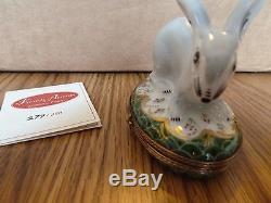 French Accents Peint Main Limoges Grey Bunny Rabbit 277/300