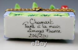 French Atelier Chamart Peint Main Limoges Porcelain Tulip Trinket Box 236/250