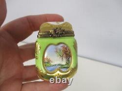 French Home Limited Ed Peint Main Limoges 4 Seasons Hand Painted Trinket Box