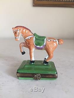 French Limited Edition Horse Pony PEINT Main Trinket Box from Limoges France