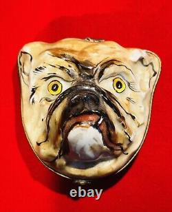 French Limoges Figural Bulldog Trinket Box