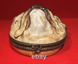 French Limoges Figural Bulldog Trinket Box