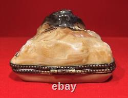 French Limoges Figural Bulldog Trinket Box