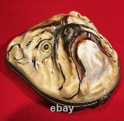 French Limoges Figural Bulldog Trinket Box