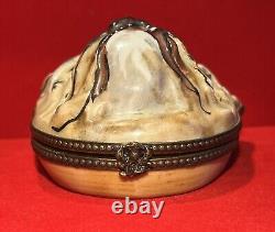 French Limoges Figural Bulldog Trinket Box