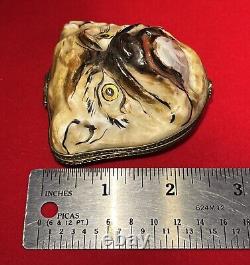 French Limoges Figural Bulldog Trinket Box