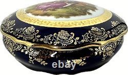 French Limoges Hand Painted Gold Trim Trinket, Jewelry Box or Candy Dish NEW