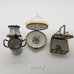French Limoges Milk and Cheese Tray Box Lot of 3