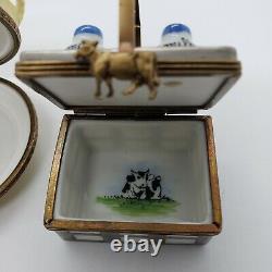 French Limoges Milk and Cheese Tray Box Lot of 3