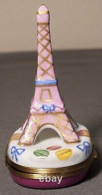 French Limoges Peint Main Paris Decor Eiffel Tower Dessert Motifs Trinket Box