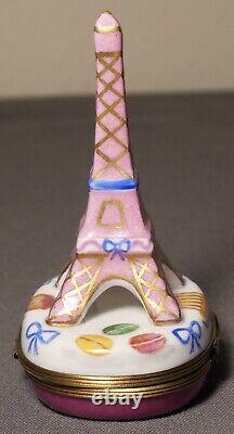 French Limoges Peint Main Paris Decor Eiffel Tower Dessert Motifs Trinket Box