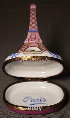 French Limoges Peint Main Paris Decor Eiffel Tower Dessert Motifs Trinket Box