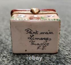 French Limoges Peint Main Porcelain Home Sweet Home Trinket Box