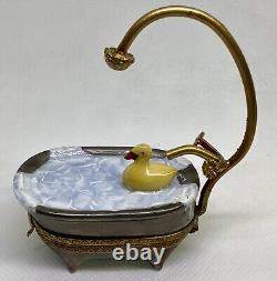 French Limoges Peint Main Trinket Box With Duck Signed/Numbered