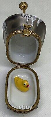 French Limoges Peint Main Trinket Box With Duck Signed/Numbered