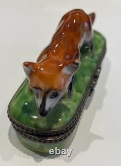 French Limoges Trinket Box Fox Animal