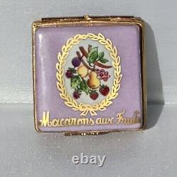 French Limoges Trinket Box French Fruit Macarons Cookies In Gorgeous Box &fruits