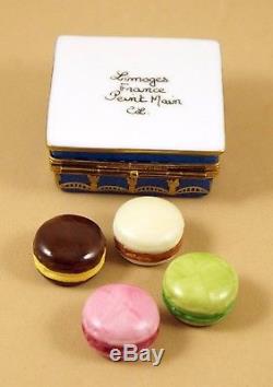 French Limoges Trinket Box French Macarons De Paris Cookies In Eiffel Tower Box