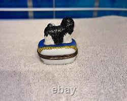 French Limoges Trinket Box Shih Tzu Dog