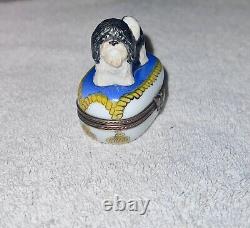 French Limoges Trinket Box Shih Tzu Dog