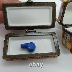 French Limoges Trinket Circus Tent Box and Borden Cracker Jack Box Lot of 2
