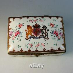 French Limoges dresser, trinket box with British Royal emblem