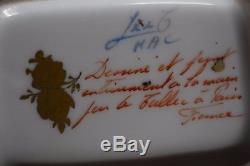 French Vintage Hand Painted Le Tallec Paris Hinged Casket Trinket Box Porcelain