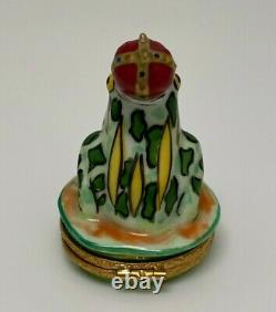 Frog Prince Limoges Trinket Box Crown King Porcelain Artoria LIMITED RETIRED